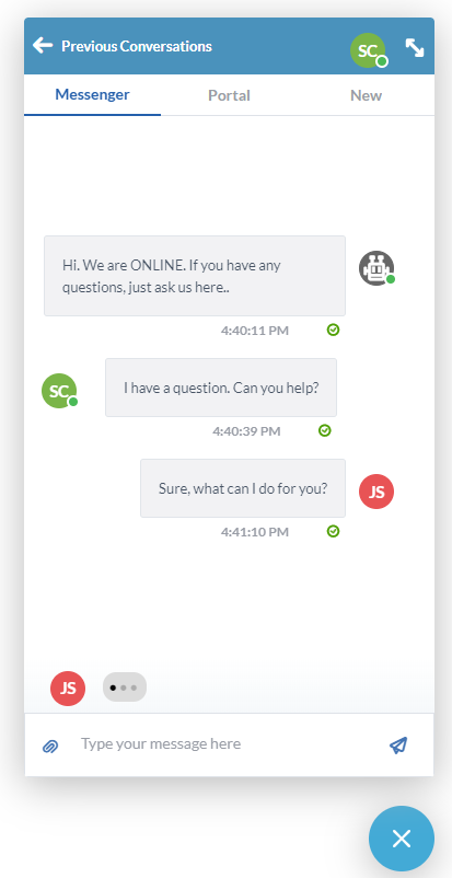 OneDesk Live Chat med kunder