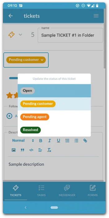 Ticket-Status-Mobile mobile ticket change status